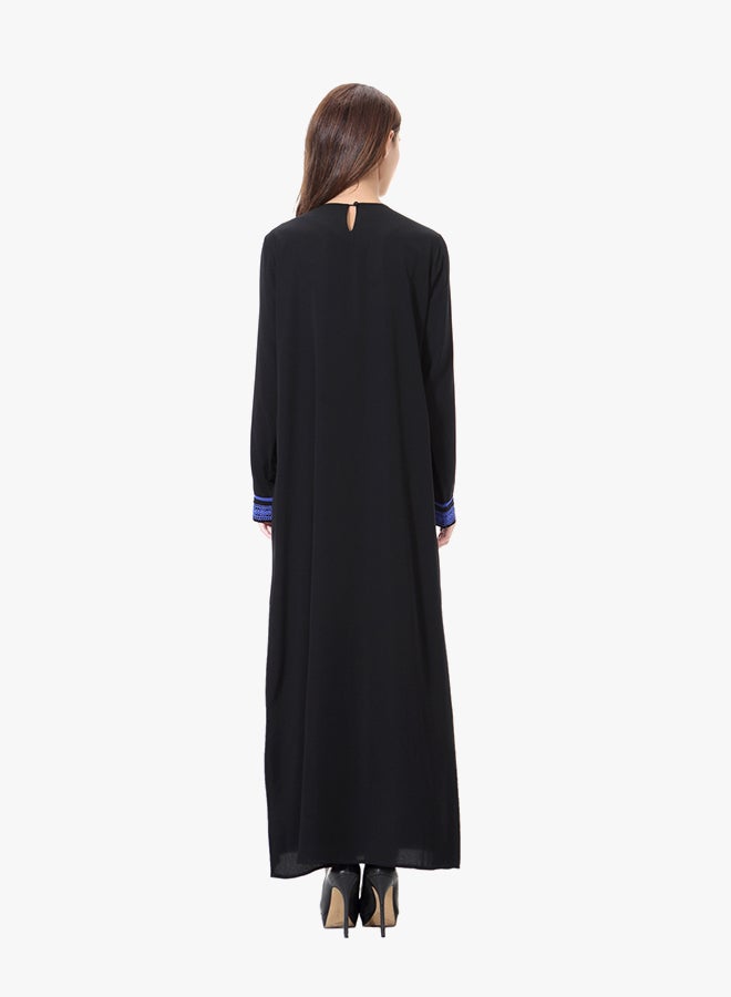 Long Sleeve Abaya Blue/Black - Image 2