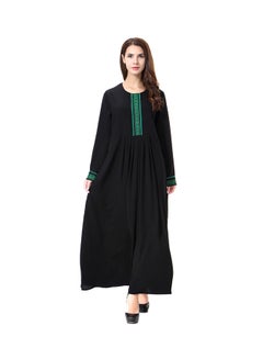 Generic Long Sleeve Abaya Green/Black  - Image 1