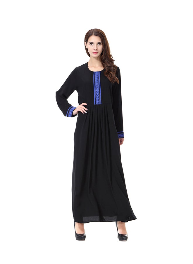 Long Sleeve Abaya Blue/Black - Image 1