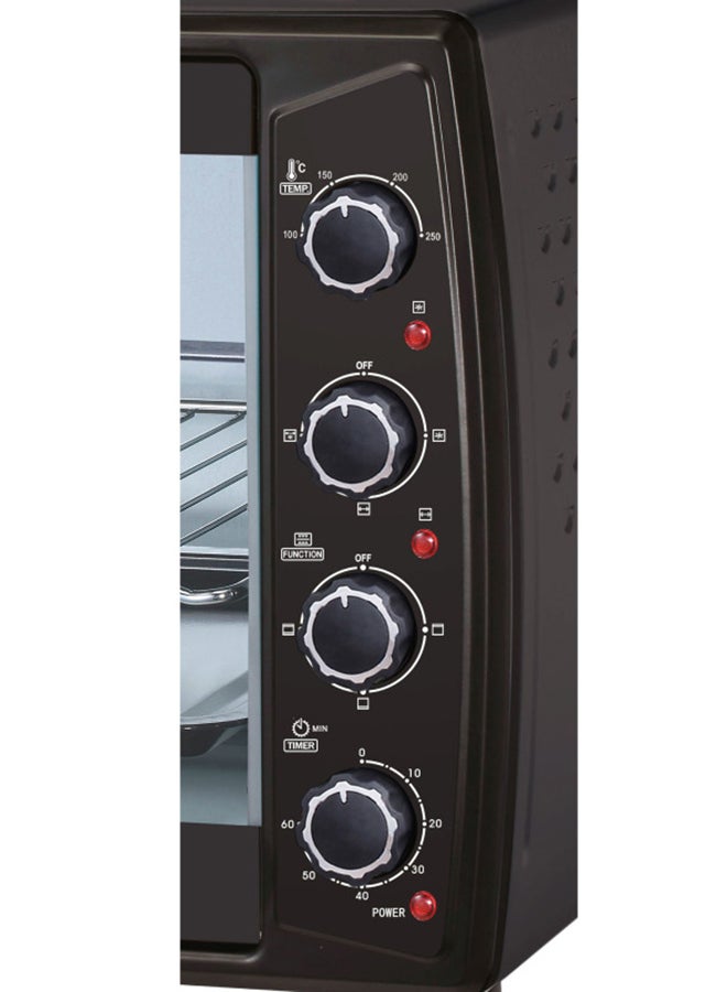 SONASHI - 63L Electric Oven with Convection and Rotisserie Function | Perfect for Grilling, Toasting, and Roasting | 4 Knobs and Temperature 100 - 250 Degrees | 60 Minute Timer with Bell | Accessories: Bake Tray, Wire Rack, Tray Handle, Tong 2200 W STO-732 Black - Image 1