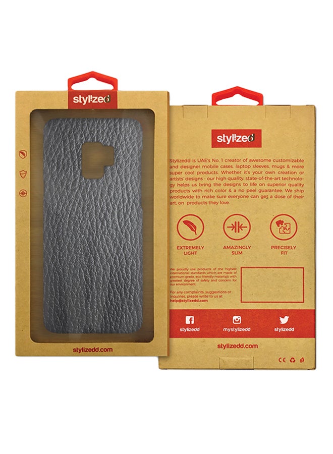 ستايلايزد غطاء سناب رفيع بمظهر غير لامع لهاتف سامسونج جالاكسي S9 جلد أسود - Image 2