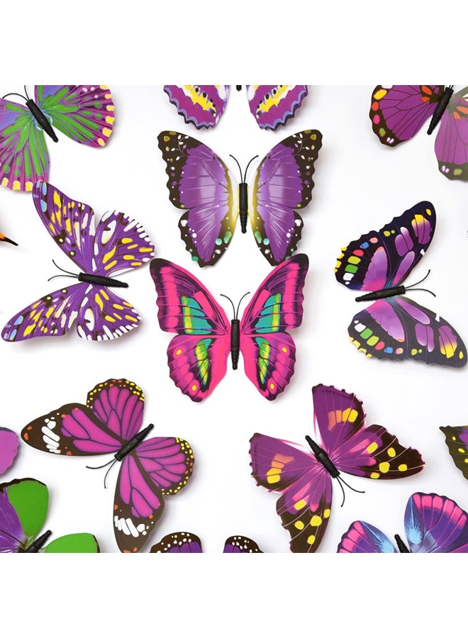 3D Butterfly Decorative Wall Sticker Purple 15centimeter - Image 2