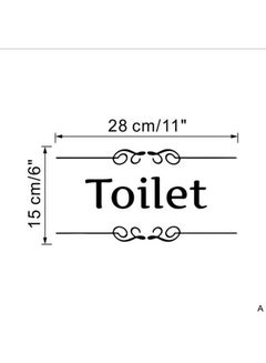 Toilet Door Sign Wall Sticker Black 15x28centimeter