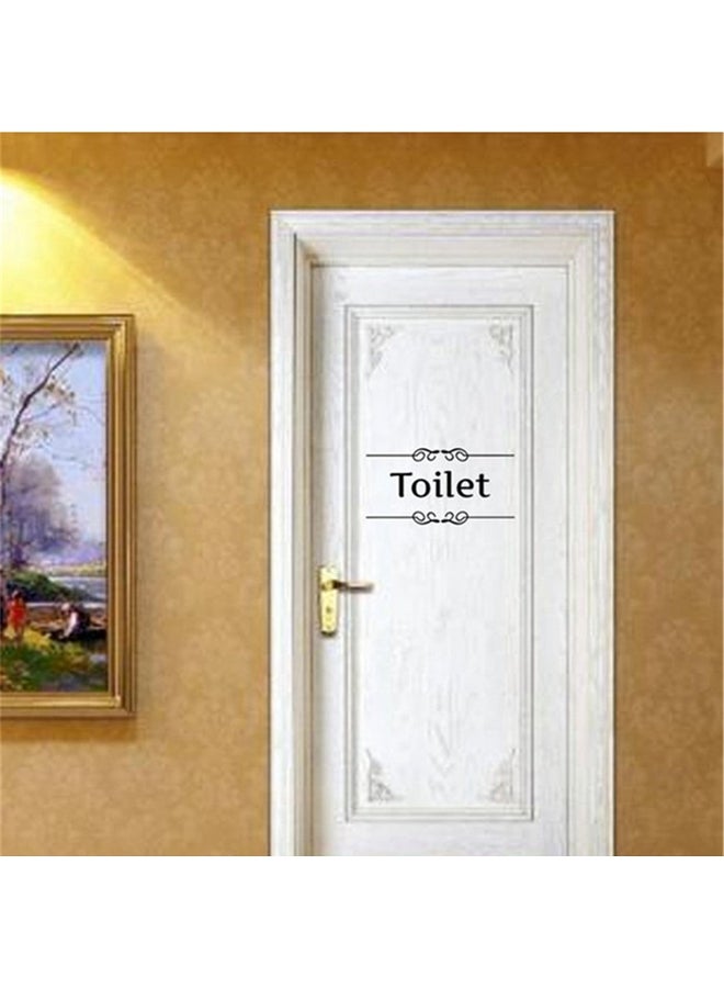 Generic - Toilet Door Sign Wall Sticker Black 15x28centimeter - Image 1