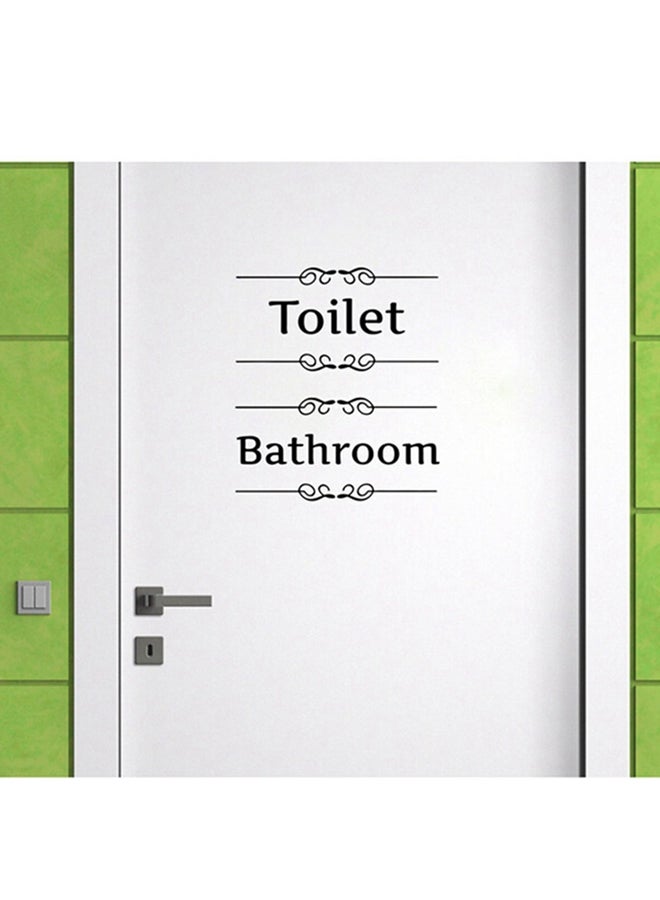Generic - Toilet Door Sign Wall Sticker Black 15x28centimeter - Image 1