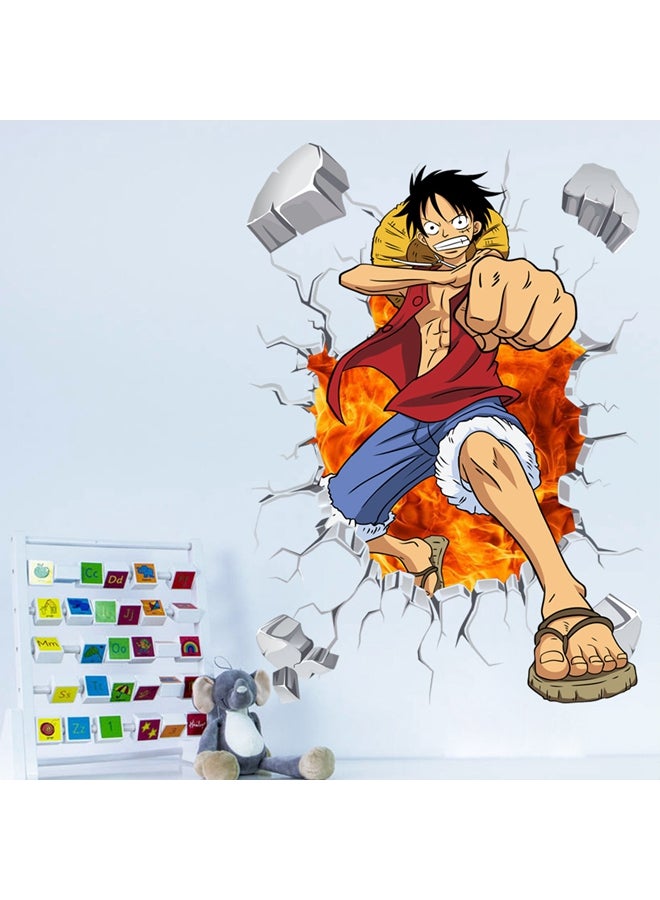 Generic - Anime Luffy Self Adhesive Scratch Resistant Removable Wall Sticker Multicolour 70x50cm - Image 1