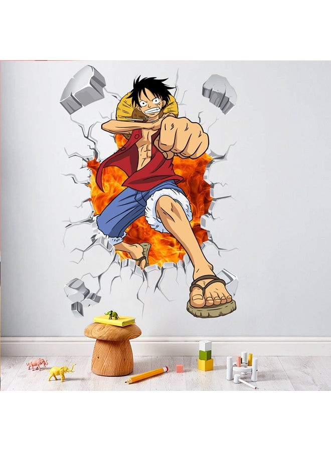 Generic - Anime Luffy Self Adhesive Scratch Resistant Removable Wall Sticker Multicolour 70x50cm - Image 1