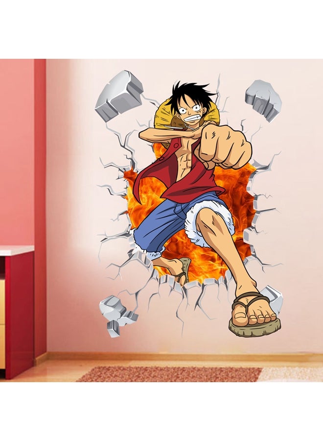 Generic - Anime Luffy Self Adhesive Scratch Resistant Removable Wall Sticker Multicolour 70x50cm - Image 1