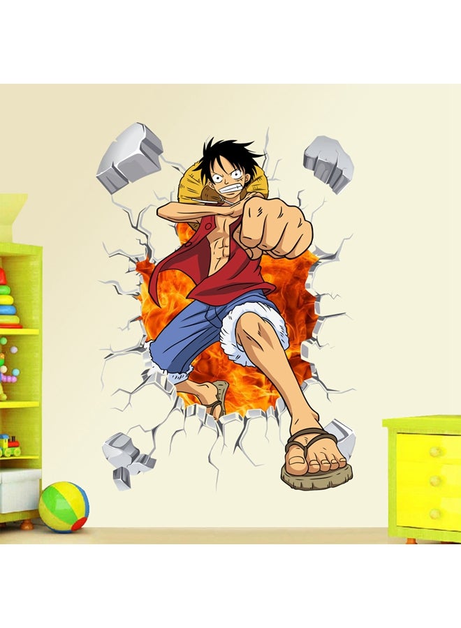 Generic - Anime Luffy Self Adhesive Scratch Resistant Removable Wall Sticker Multicolour 70x50cm - Image 1