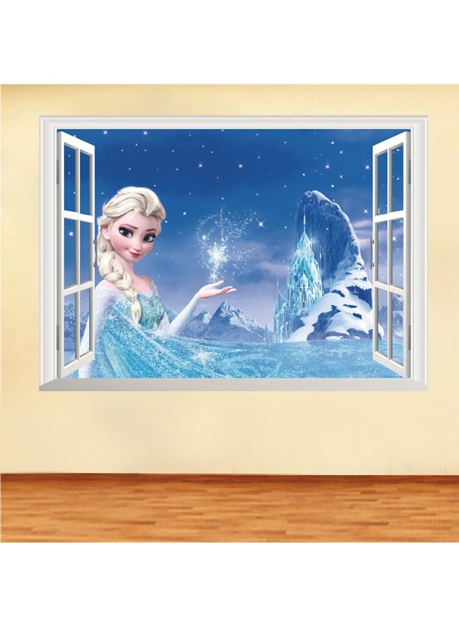 ملصق جداري بتصميم فيلم Frozen للزينة أزرق 70x50سم  - Image 1