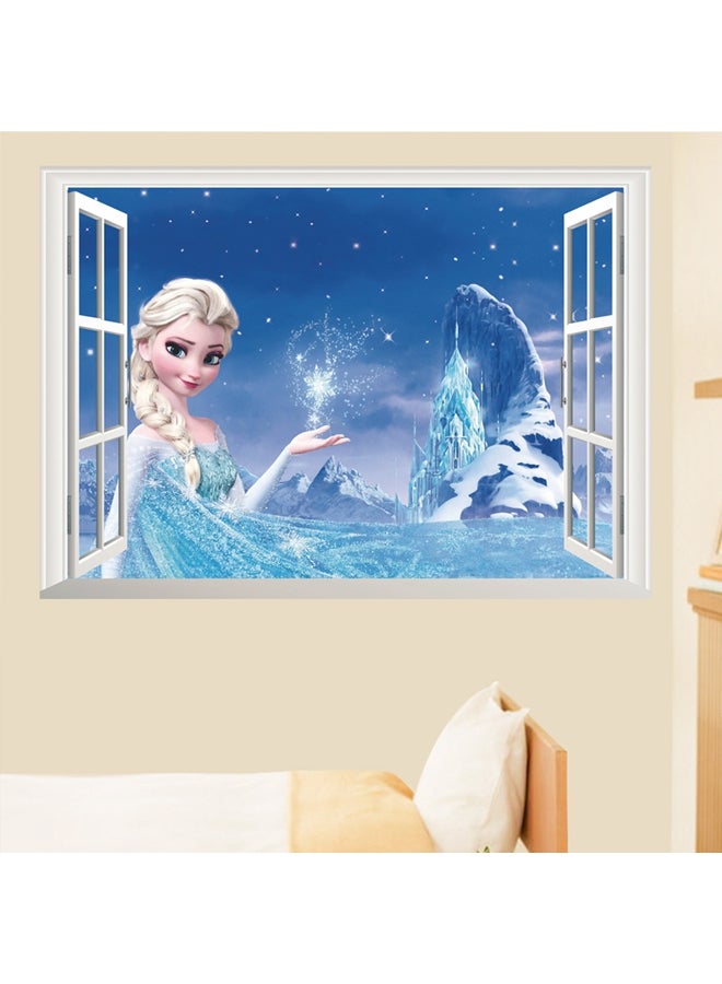 ملصق جداري بتصميم فيلم Frozen للزينة أزرق 70x50سم  - Image 3