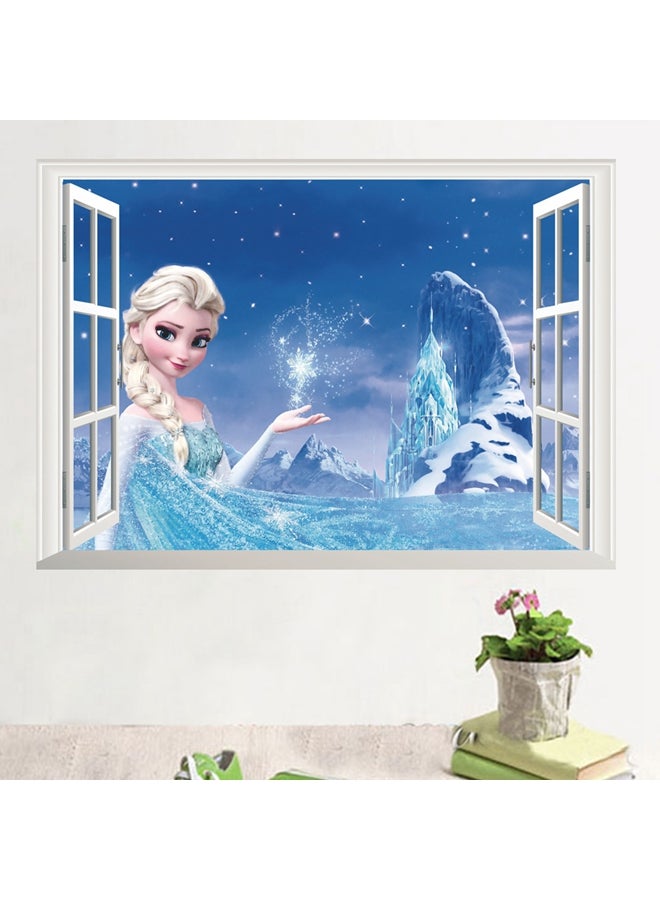 ملصق جداري بتصميم فيلم Frozen للزينة أزرق 70x50سم  - Image 4