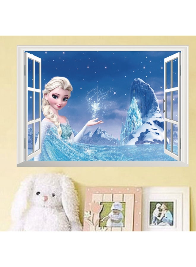 ملصق جداري بتصميم فيلم Frozen للزينة أزرق 70x50سم  - Image 5