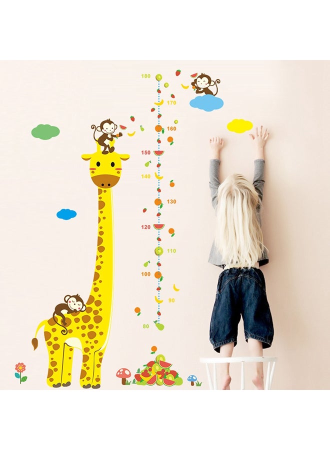ملصق جداري بتصميم مقياس طول على شكل زرافة أصفر/بني 50x70Ø³Ù†ØªÙŠÙ…ØªØ± - Image 2