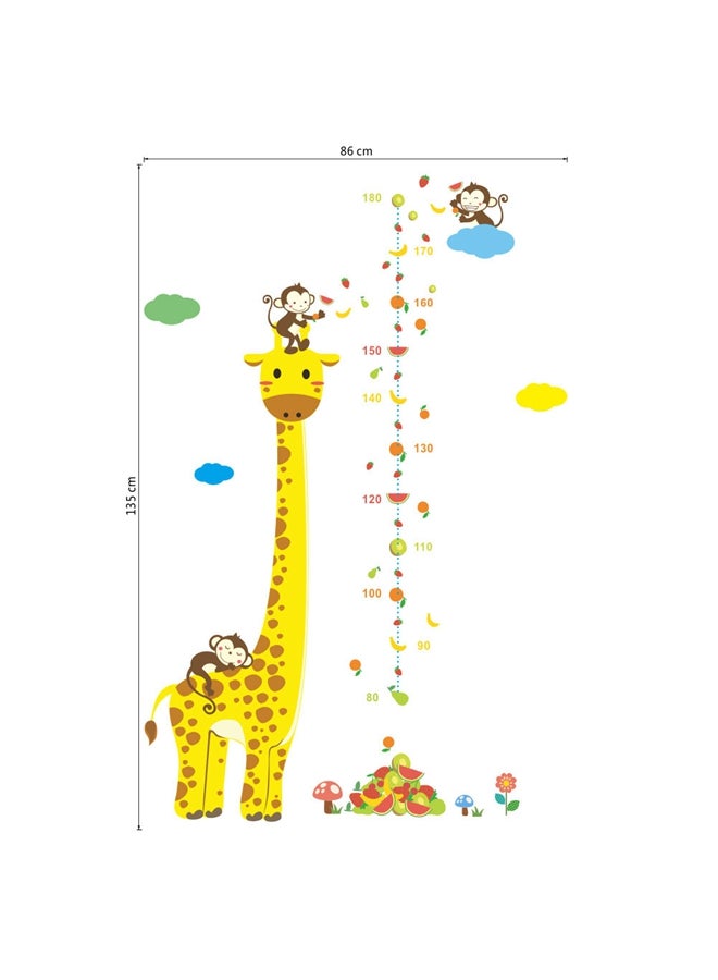 ملصق جداري بتصميم مقياس طول على شكل زرافة أصفر/بني 50x70Ø³Ù†ØªÙŠÙ…ØªØ± - Image 4