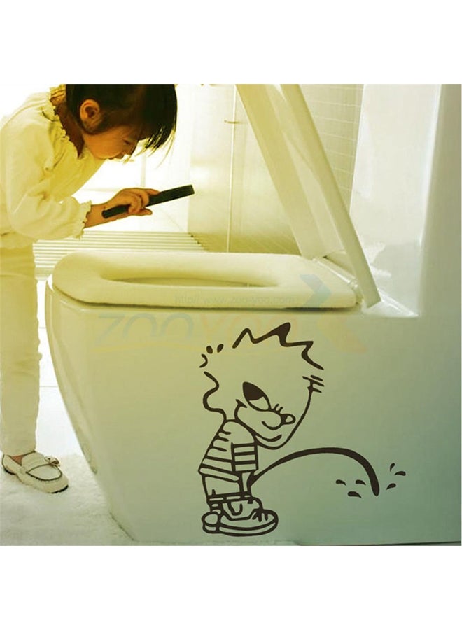 ملصق مرحاض تلصقه بنفسك أسود 21x20.5سم  - Image 1