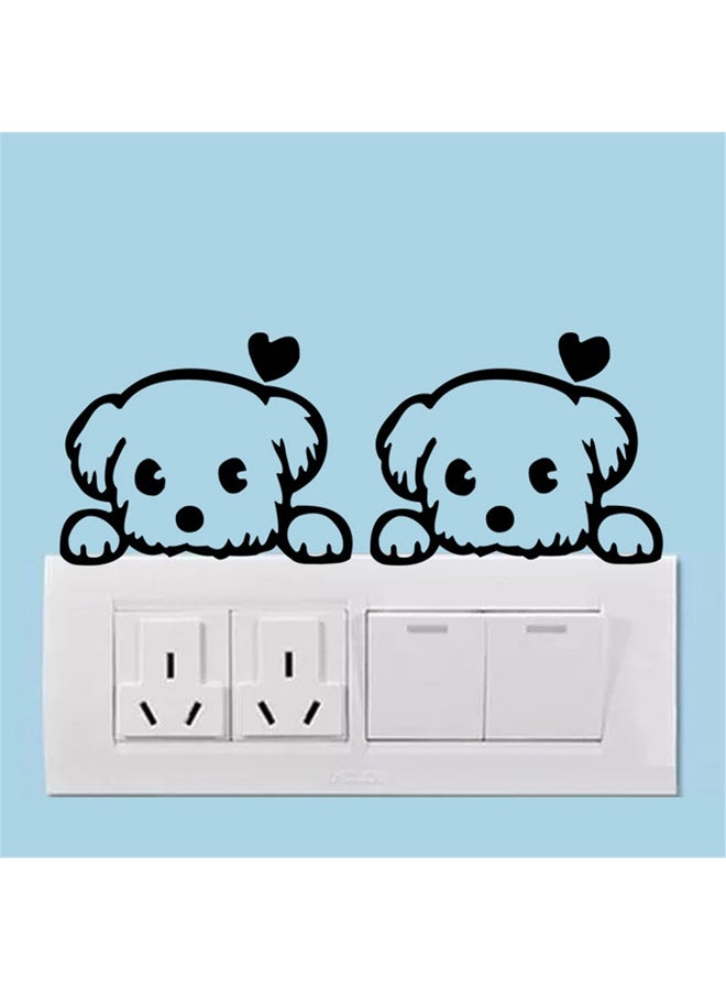Cute Dog Notebook Sticker Black 10x13cm  - Image 1