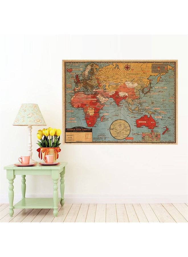 Polyvinyl Chloride Retro World Map Wall Sticker Multicolour 50x70cm - Image 3