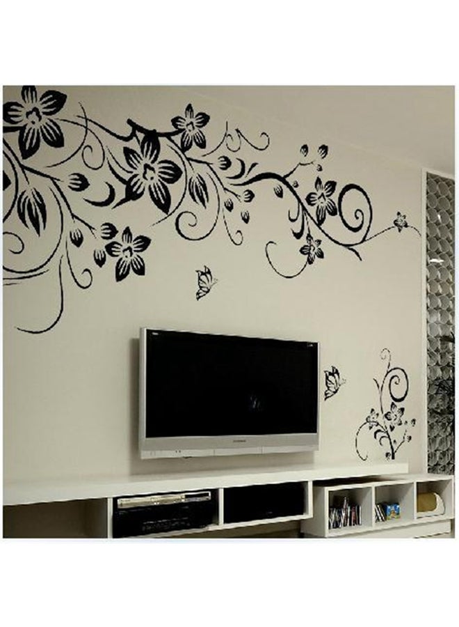 Flower Decorative Wall Sticker Black 80x100cm - Image 1