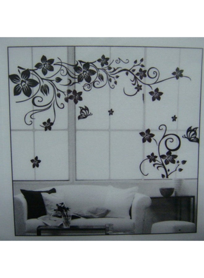 Flower Decorative Wall Sticker Black 80x100cm - Image 2