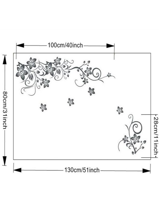 Flower Decorative Wall Sticker Black 80x100cm - Image 3