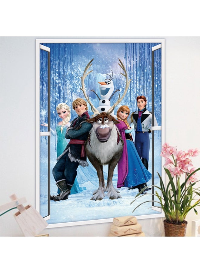 Elsa Anna Printed Wall Sticker Multicolour 50x70cm - Image 1