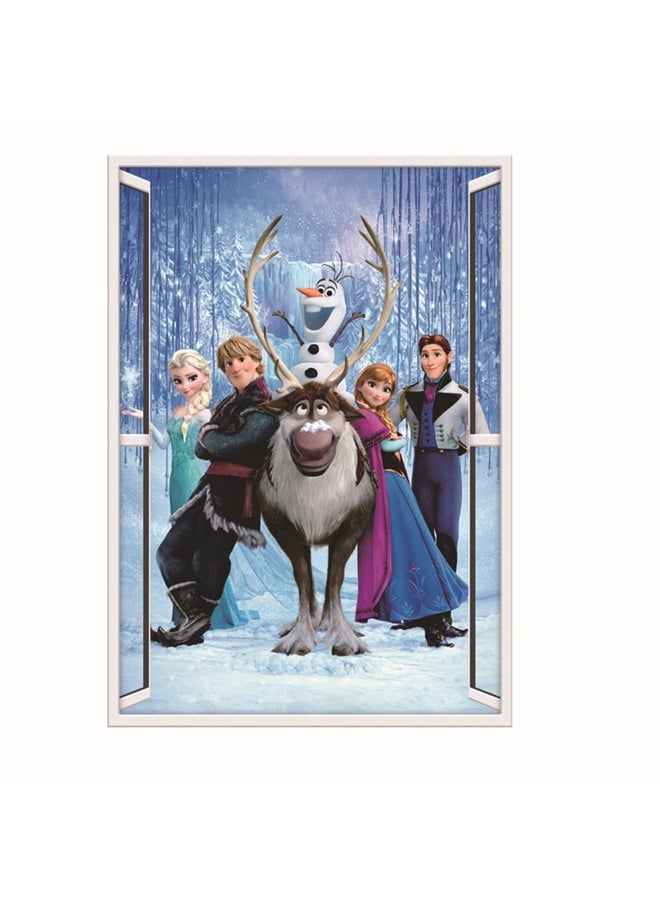 Elsa Anna Printed Wall Sticker Multicolour 50x70cm - Image 2