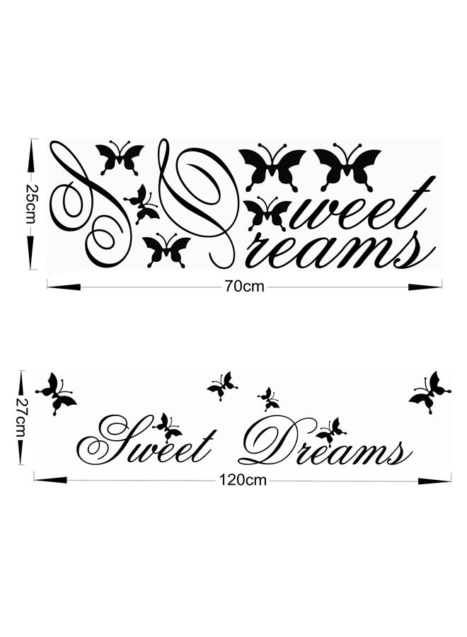 ملصق حائط بعبارة Sweet Dreams أسود 25x70سم - Image 2
