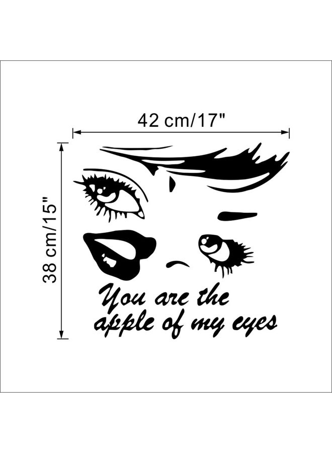 You Are The Apple Of My Eyes Wall Sticker Black 38x42cm - Image 4