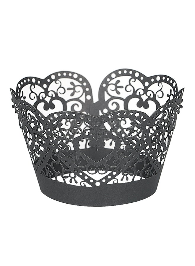 ANSELF 50-Piece Paper Cupcake Wrappers Black 5.5centimeter - Image 1