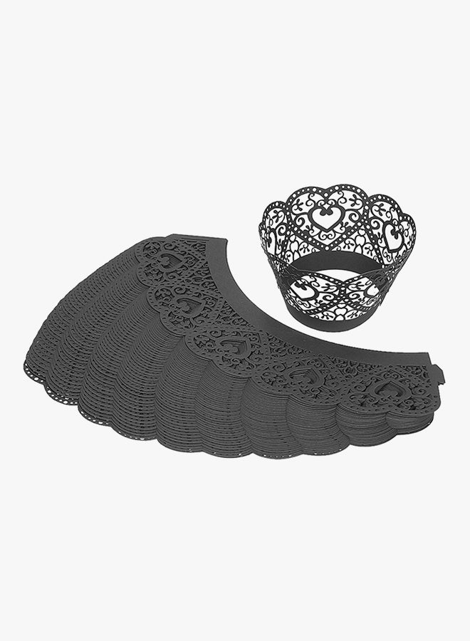 ANSELF 50-Piece Paper Cupcake Wrappers Black 5.5centimeter - Image 3