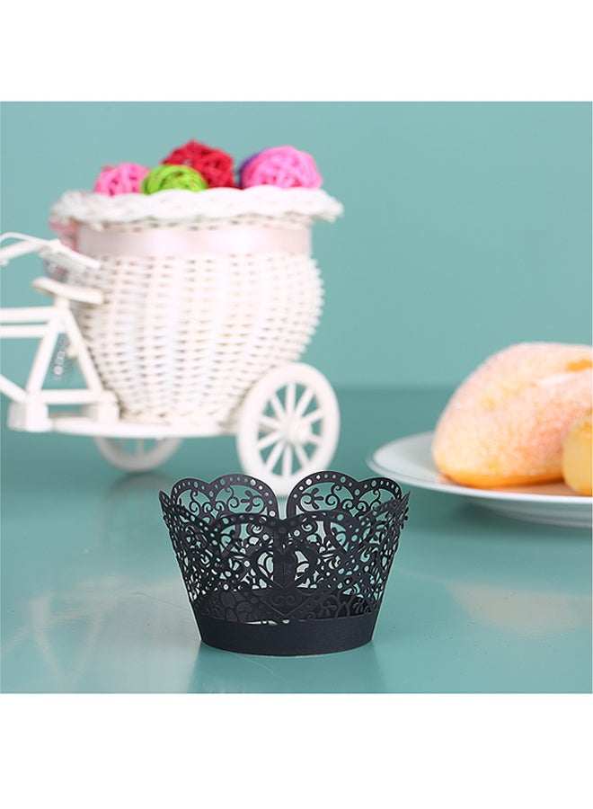 ANSELF 50-Piece Paper Cupcake Wrappers Black 5.5centimeter - Image 4