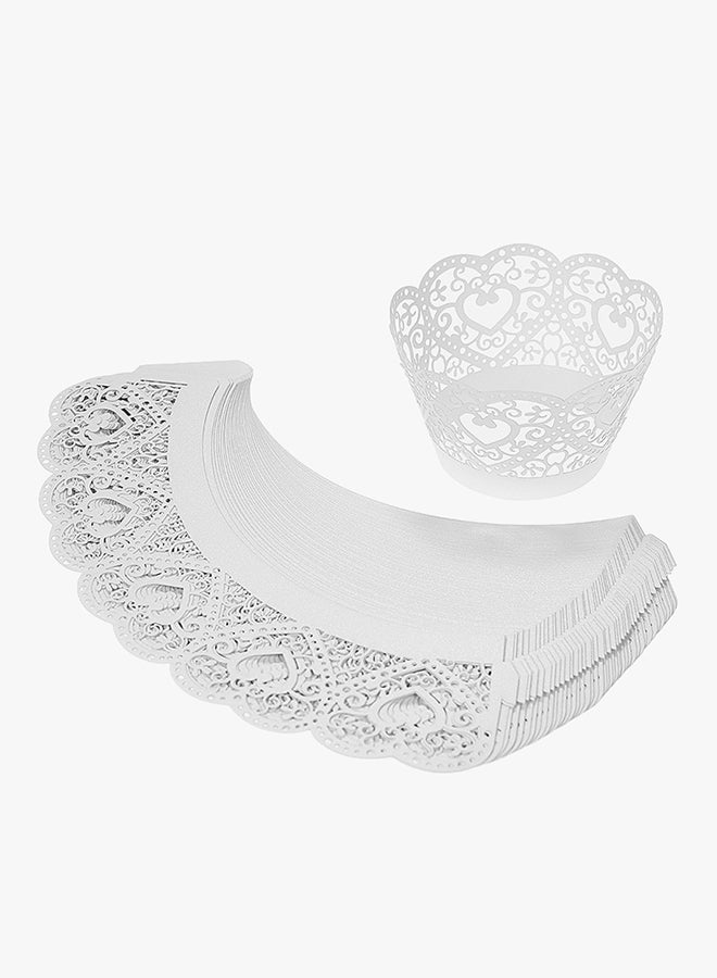 ANSELF 50-Piece Paper Cupcake Wrappers White 5.5centimeter - Image 3