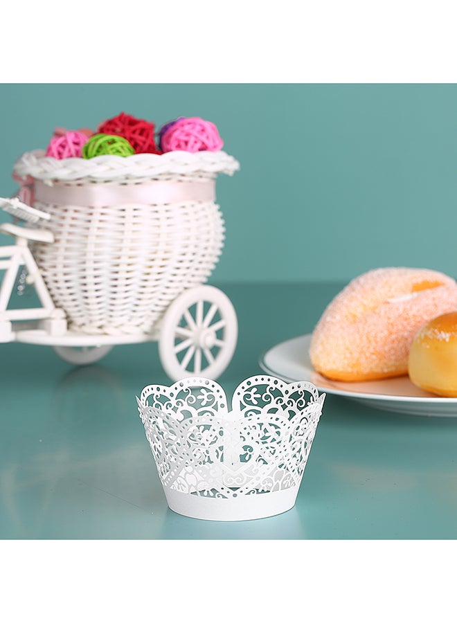 ANSELF 50-Piece Paper Cupcake Wrappers White 5.5centimeter - Image 4