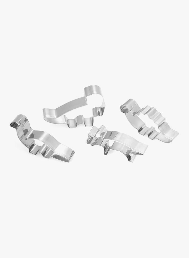 ANSELF 4-Piece Dinosaur Cookie Cutter Set Silver 28mm - Image 2
