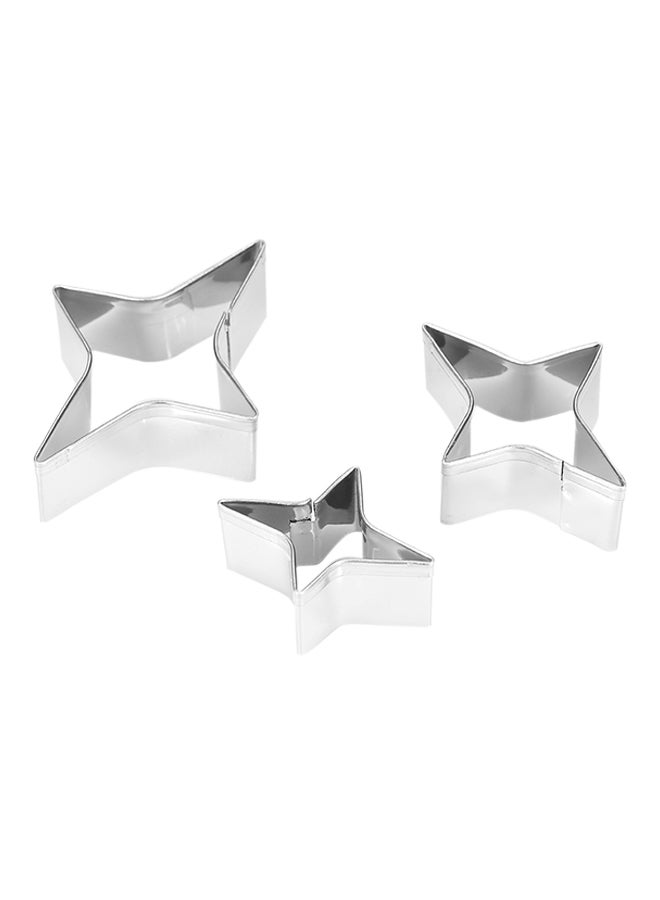 ANSELF 3-PIece 4-Point Star Cookie Cutters Set Silver - Image 1