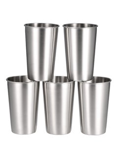 ANSELF 5-Piece Tumbler Set Silver 8.5x13.3x6.3cm  - Image 1