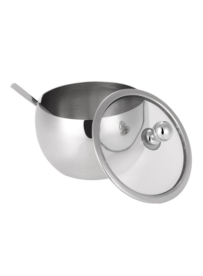 ANSELF Sugar Bowl With Lid And Spoon Silver 5.5centimeter - Image 1