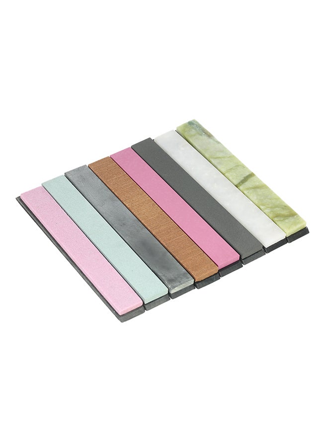 Decdeal 8-Piece Knife Sharpener Set Pink/Green/Brown 6x0.2x0.8inch - Image 1