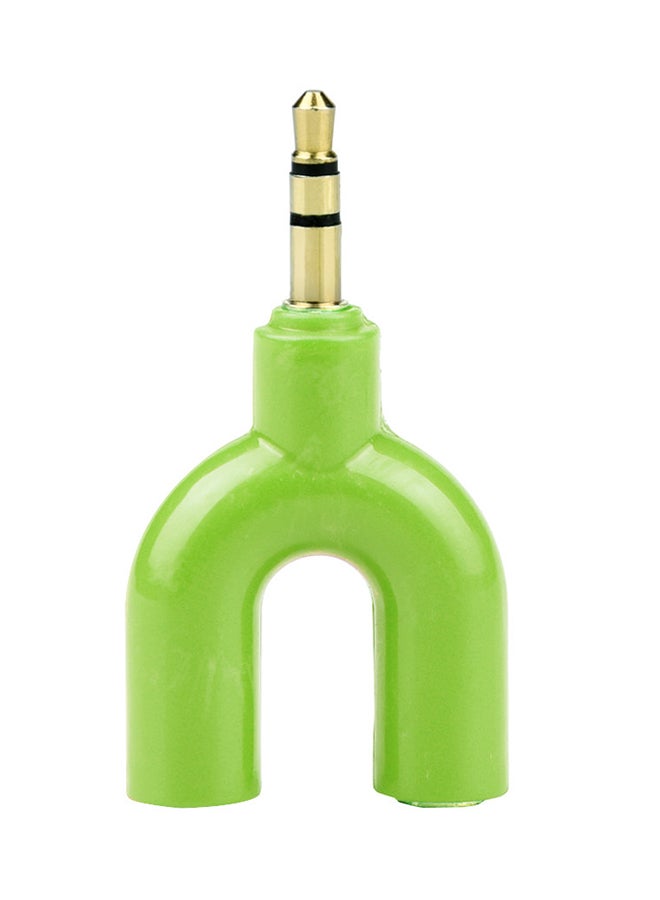 Voberry 2 Female To 1 Male Y-Splitter Cable Adapter Green - Image 1