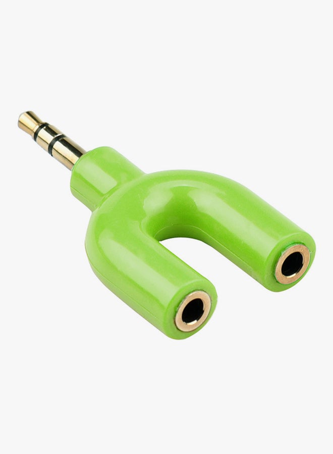 Voberry 2 Female To 1 Male Y-Splitter Cable Adapter Green - Image 2