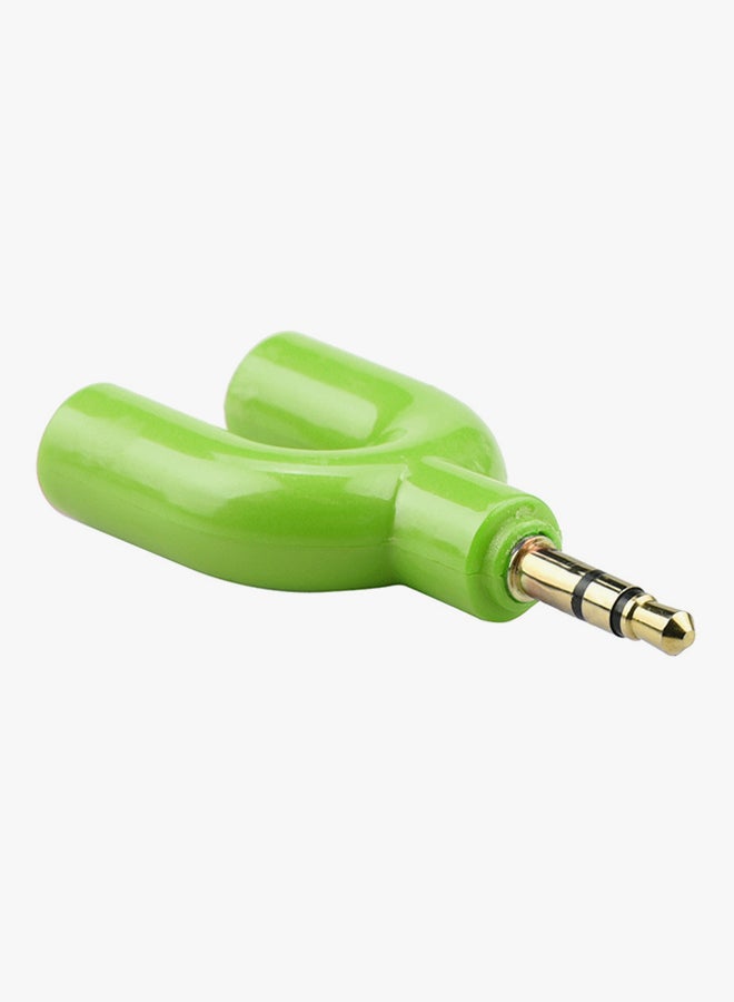 Voberry 2 Female To 1 Male Y-Splitter Cable Adapter Green - Image 3