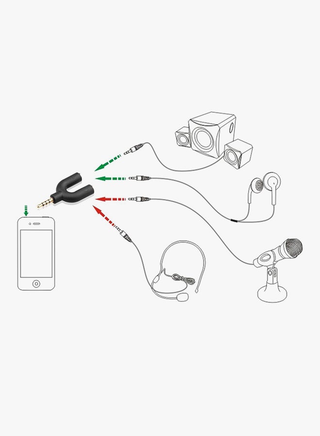 Voberry U Shape Headset Adapter Black - Image 2
