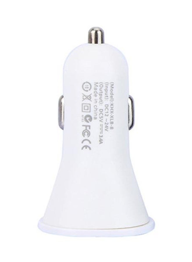 Voberry Universal Dual Port USB Car Charger White - Image 1