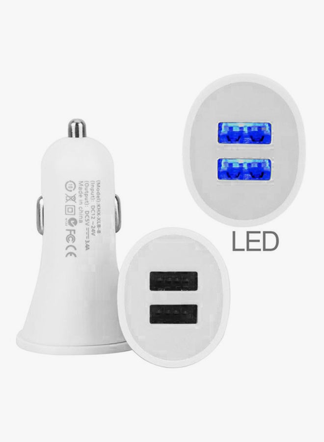 Voberry Universal Dual Port USB Car Charger White - Image 3