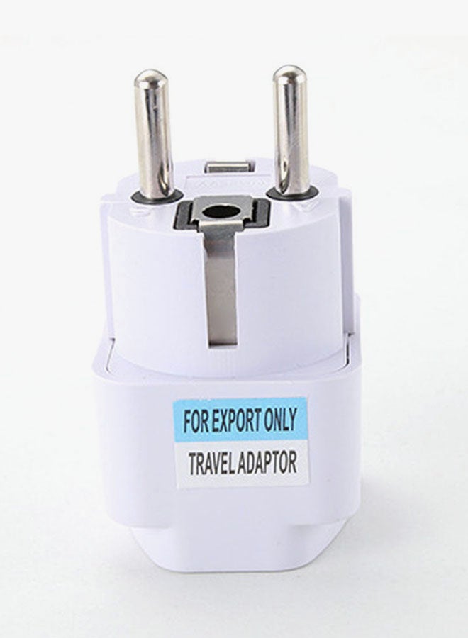 Voberry - UK/US/AU To EU/AC Travel Adapter White - Image 1