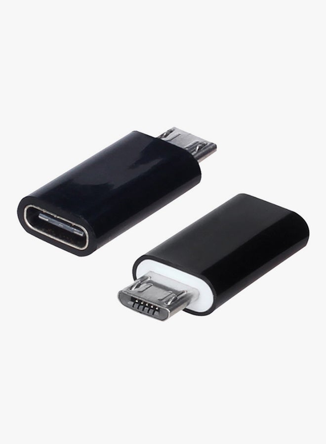 Voberry Type-C To Micro USB Adapter Black/Silver - Image 4