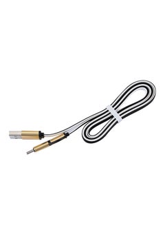 V8 2-In-1 Data Sync Charging Cable White/Black/Gold