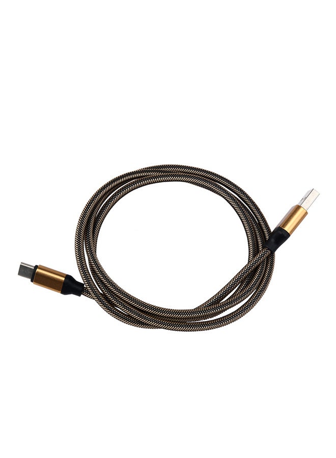 Voberry Type-C Data Sync Charging Cable Gold/Black - Image 1