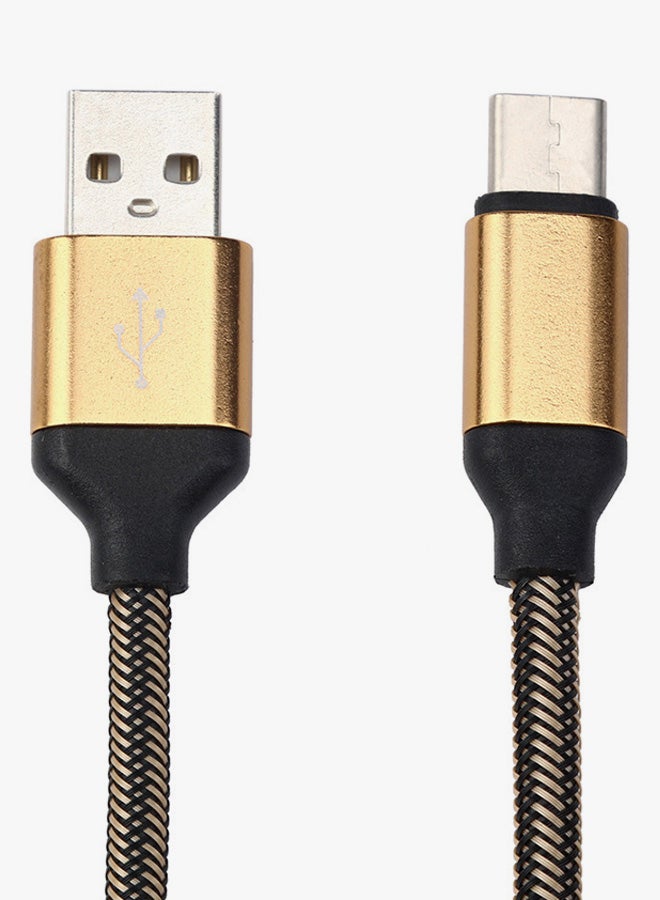 Voberry Type-C Data Sync Charging Cable Gold/Black - Image 2